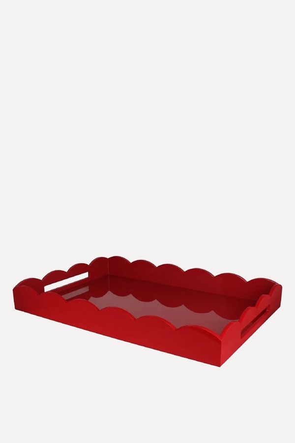 Large Lacquered Scallop Ottoman Tray from Addison Ross