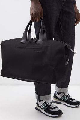Weekender Leather-Trim Recycled-Fibre Holdall from Troubadour