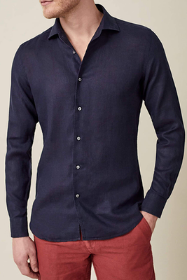 Midnight Blue Portofino Linen Shirt