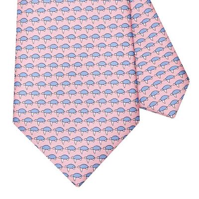 Sea Turtles Light Pink Silk Tie