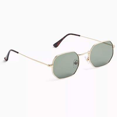 Gold Metal Hexagon Sunglasses