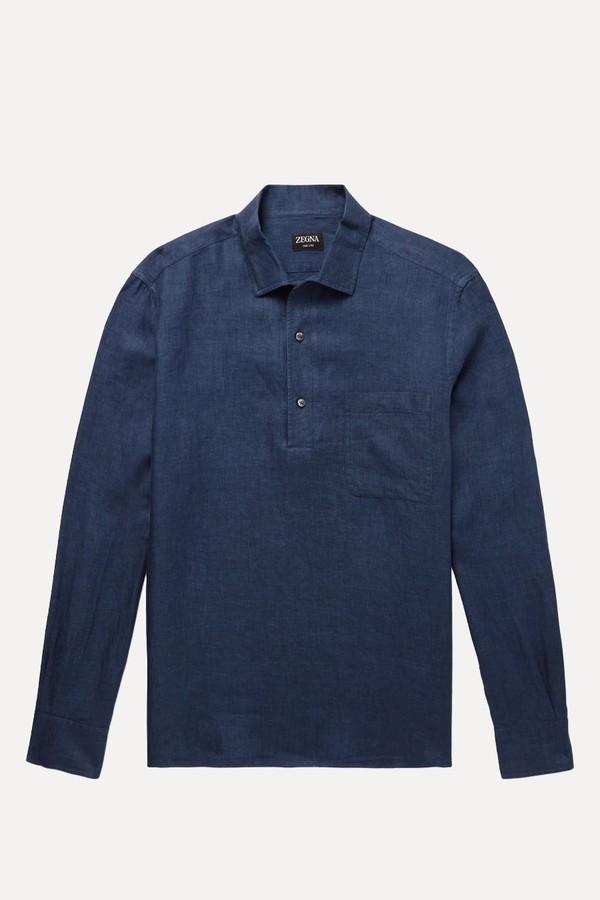 Oasi Linen Half-Placket Shirt from ZEGNA