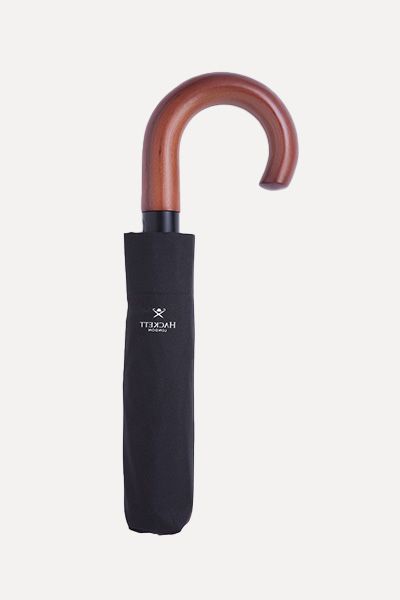 Wooden-Handle Folding Umbrella from Hackett