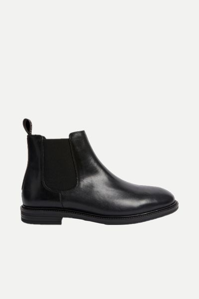 Leather Pull-On Chelsea Boots