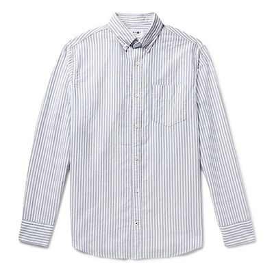 Levon Button-Down Collar Striped Cotton Oxford Shirt from NN07