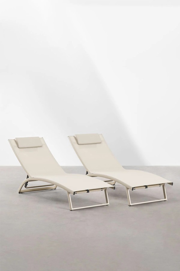 Pack Of 2 Dulem Aluminium Reclining Loungers from Sklum