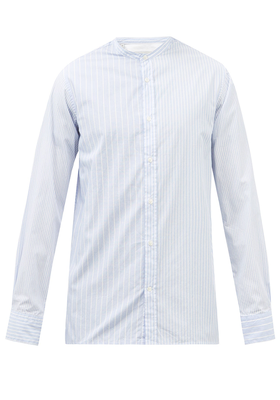 Stand-Collar Striped Organic-Cotton Shirt from Officine Generale