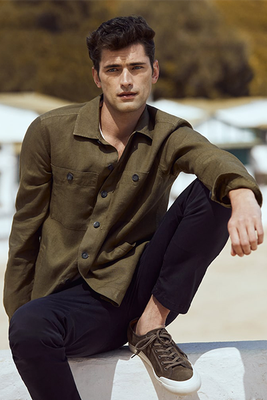 Linen Overshirt With Pockets