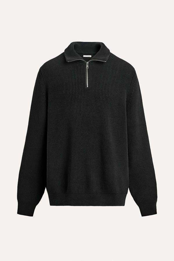 Purl Knit Quarter-Zip Jumper from Zara
