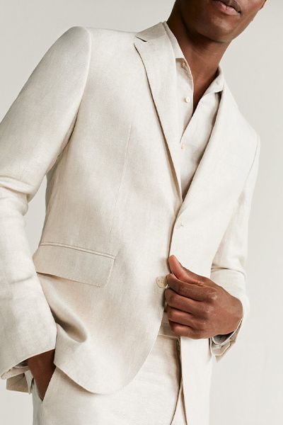 Slim Fit Linen Suit Blazer from Mango