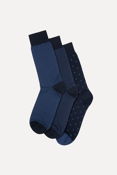 Set Of 3 Patterned Cotton Rich Socks from Charles Tyrwhitt