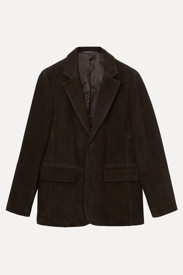 Suede Single-Breasted Blazer from Reiss