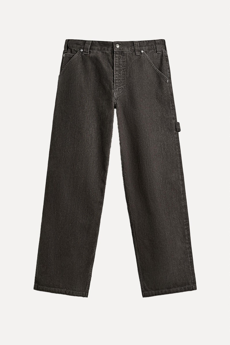 Relaxed Fit Flocked Trousers