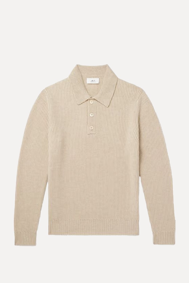 Ribbed Cashmere Polo Shirt from Mr P. 