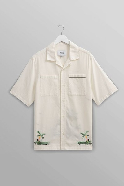 Newton Shirt Ecru Paradise Stitch from Wax London