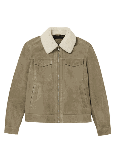 Shearling-Trimmed Suede Trucker Jacket from Mr. Porter