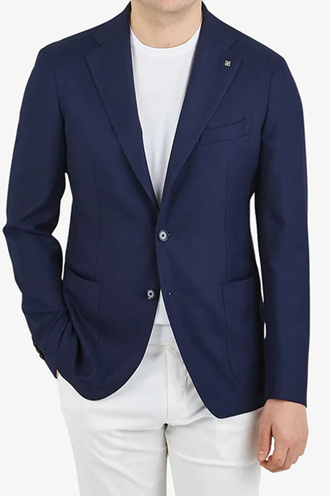 Royal Blue Wool Hopsack Vesuvio Blazer from Tagliatore