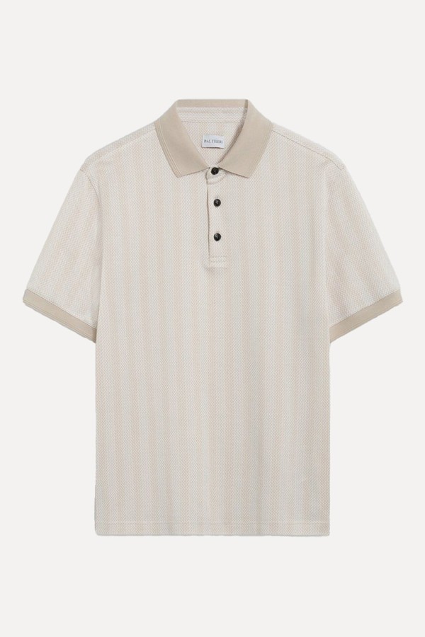 Jersey Polo In Jacquard Cotton