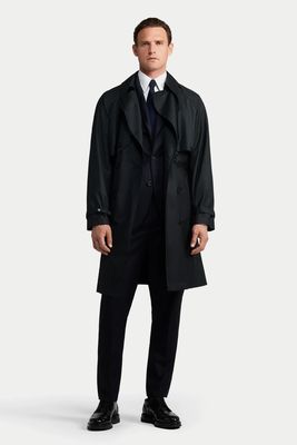Technical Wool Silk Trench Coat