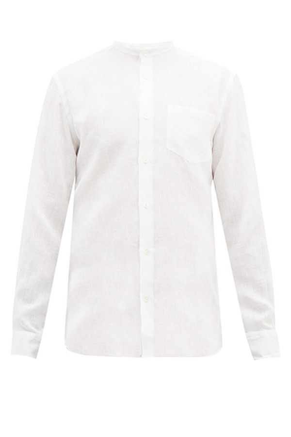 Neville Grandad-Collar Linen Shirt from Odyssee