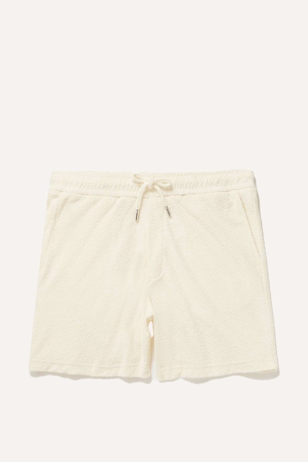 Straight-Leg Cotton-Terry Drawstring Shorts