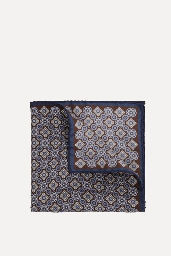 Salerno Silk Medallion Print Pocket Square from Reiss