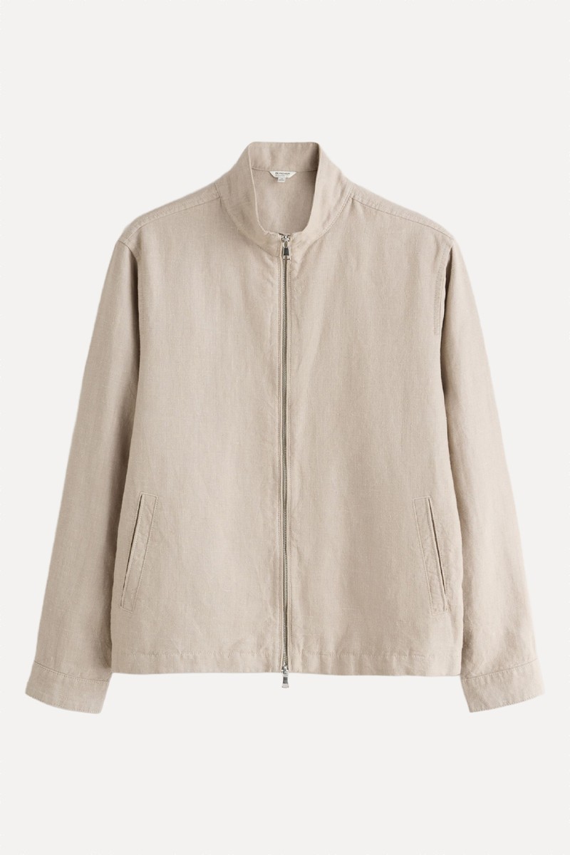 N. Premium Linen Harrington Jacket