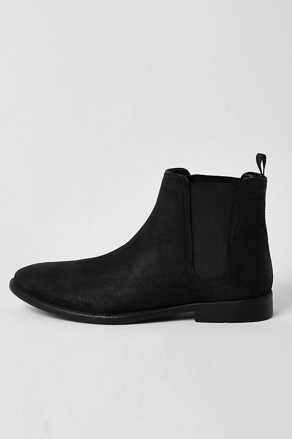 Black Leather Chelsea Boots