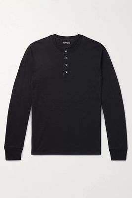 Cotton-Jersey Henley T-Shirt from Tom Ford