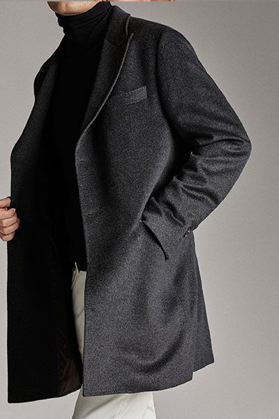 Plain Cashmere Wool Coat