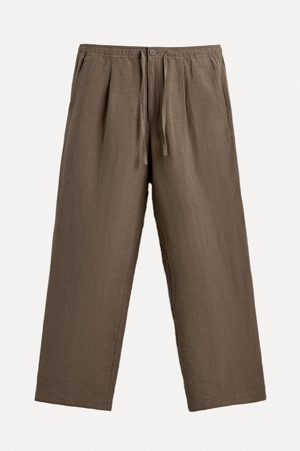 100% Linen Relaxed Fit Trousers