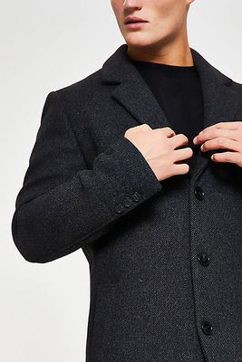 Dark Grey Twill Overcoat