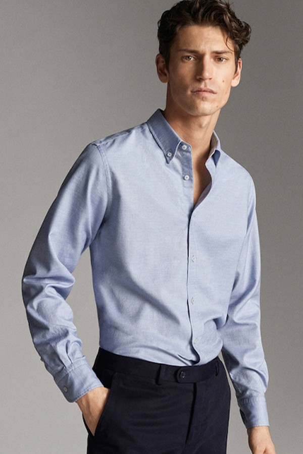 Slim Fit Cotton Blend Oxford Shirt