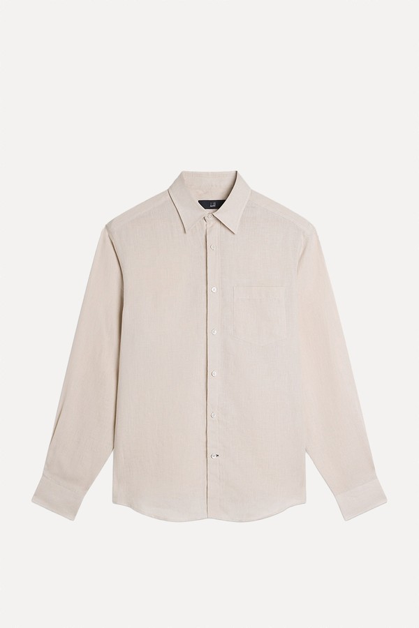 Linen Long Sleeve Point Collar Shirt from Dunhill