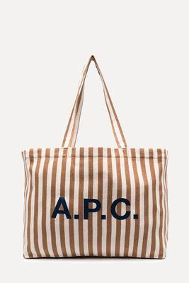 Diane Logo-Print Striped Tote Bag from A.P.C.