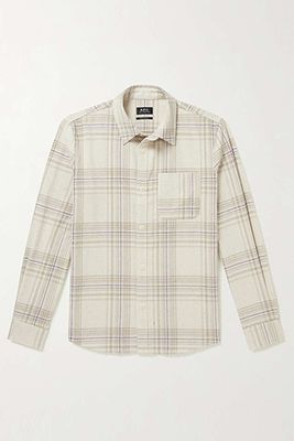 Trek Checked Recycled Cotton-Blend Flannel Overshirt from A.P.C.