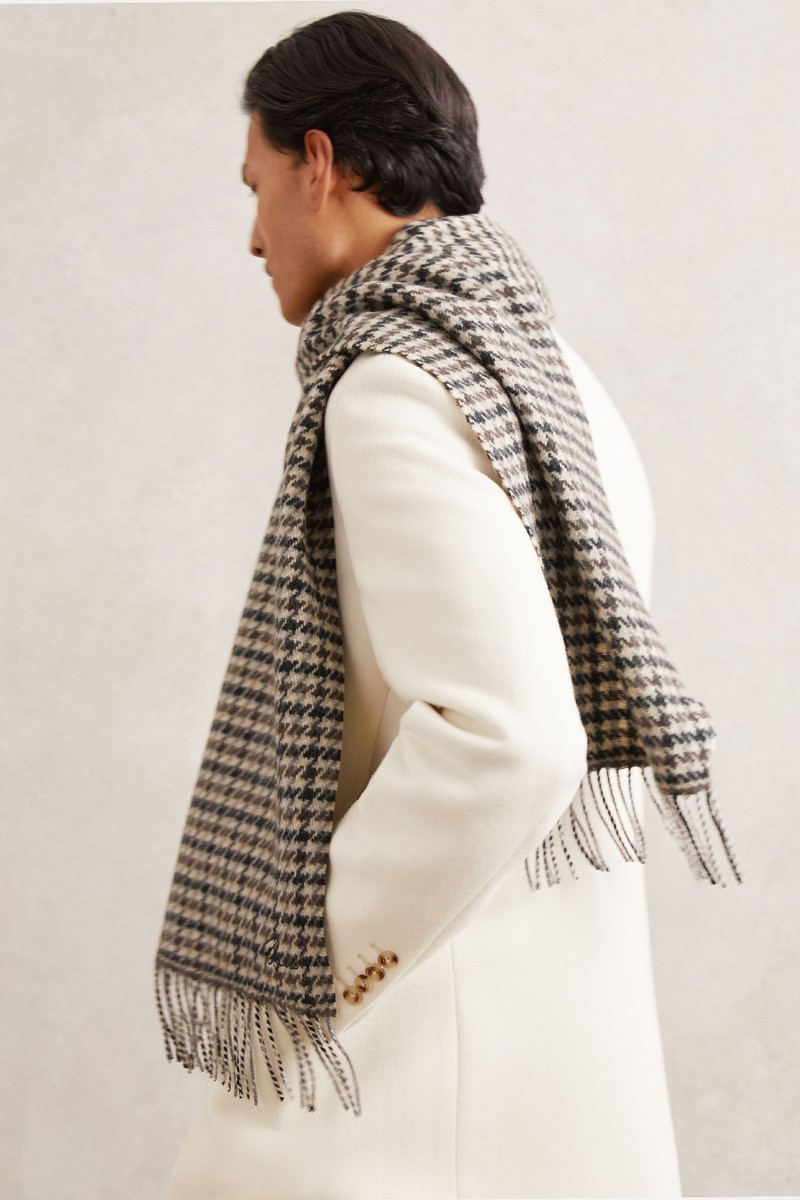 Hound Wool-Cashmere Check Scarf from Reiss