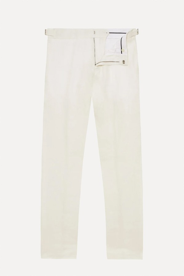 Griffon Lino Tailored Fit Smart Italian Linen Trousers from Orlebar Brown
