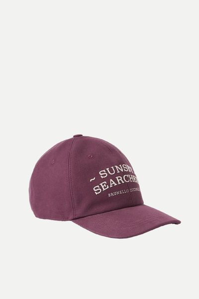 Logo-Embroidered Leather-Trimmed Cotton-Twill Baseball Cap from Brunello Cucinelli 