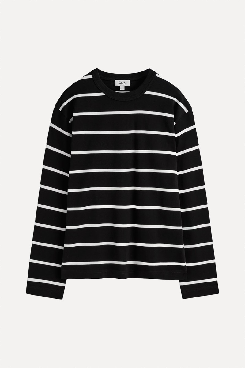 Relaxed Jersey Interlock Long-Sleeved T-Shirt