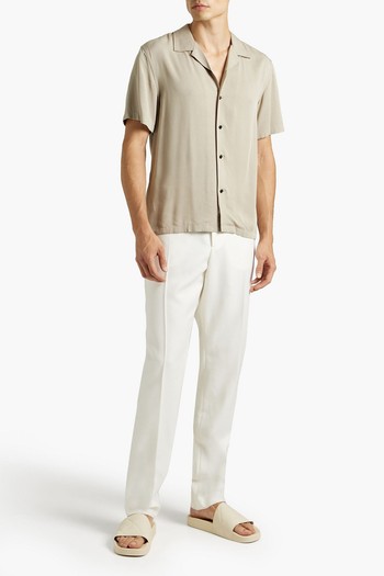 Slim-Fit Satin-Trimmed Wool Pants, £395 (were £790) | Balmain