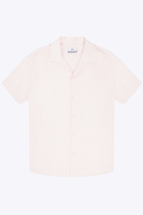 Didcot Short Sleeve Shirt White Seersucker from Wax London