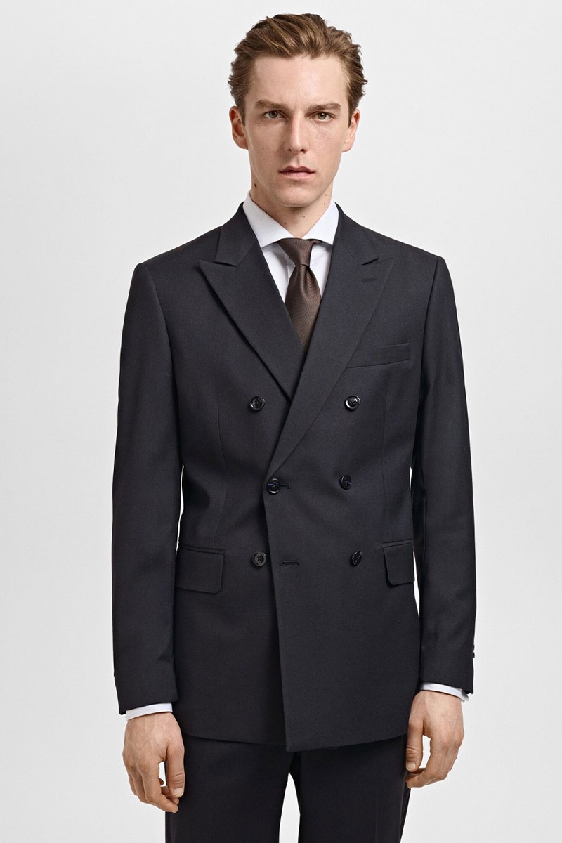 Monaco Double-Breasted Slim-Fit Suit Jacket 