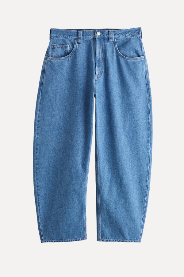 Mid Blue Balloon Fit Jeans
