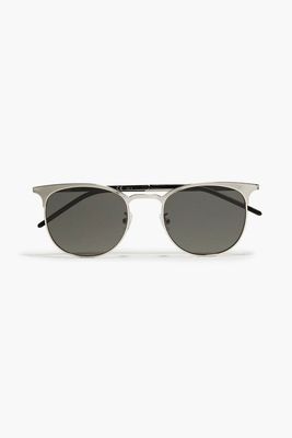 D Frame Silver Tone Sunglasses from Saint Laurent