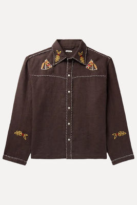 Show Pony Embroidered Linen Shirt from Bode