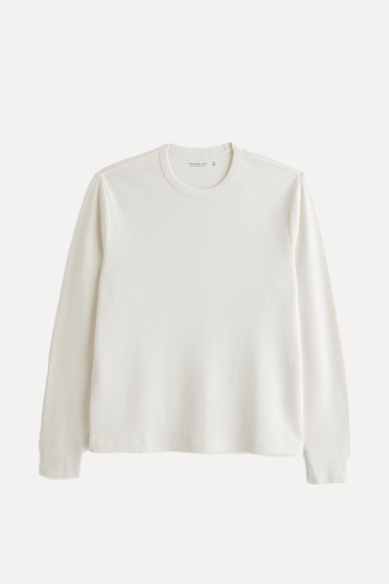 Long-Sleeve Layering Micro-Waffle Tee