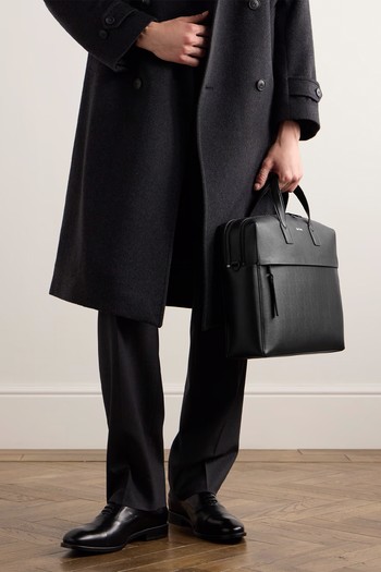 Logo-Print Textured-Leather Briefcase from Paul Smith