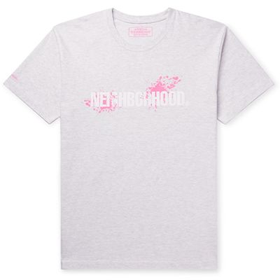 Logo-Print Mélange Cotton-Jersey T-Shirt from Neighbourhood