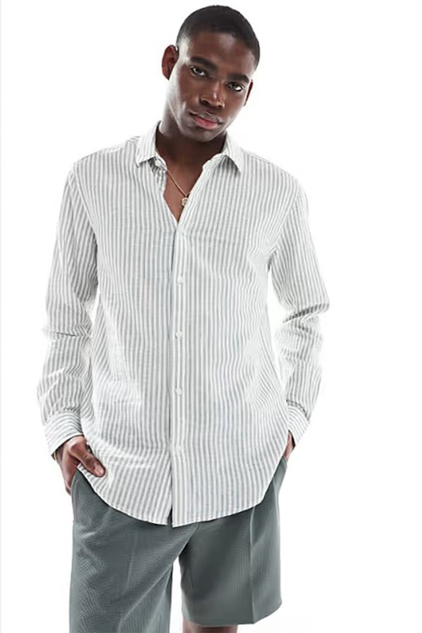 Linen Mix Long Sleeve Shirt from Only & Sons